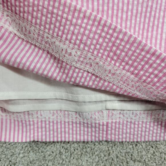 Lilly Pulitzer Adeline Dress Womens 2 Pink White Stripe Seersucker Mini Ruffles - Picture 12 of 12